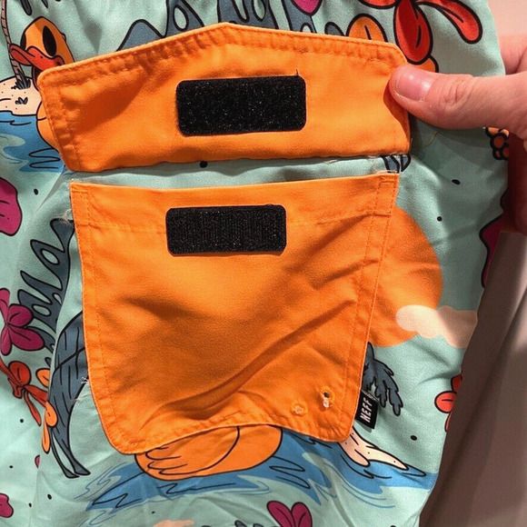 NEFF Men's Size XL Hawaiian Rubber Duck Drawstring Hot Tub Swim Trunks - Picture 6 of 7